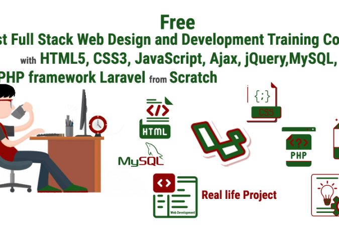 বিনামূল্যে ওয়েব ডেভেলপমেন্ট বাংলা ভিডিও কোর্স – লারাভেল, এইচটিএমএল, সিএসেস, জাভাস্কিরপ্ট, এজ্যাক্স, পিএইচপি, এবং মাইএসকিউএল দিয়ে বেসিক থেকে লাইভ প্রজেক্ট ডেভেলপমেন্ট