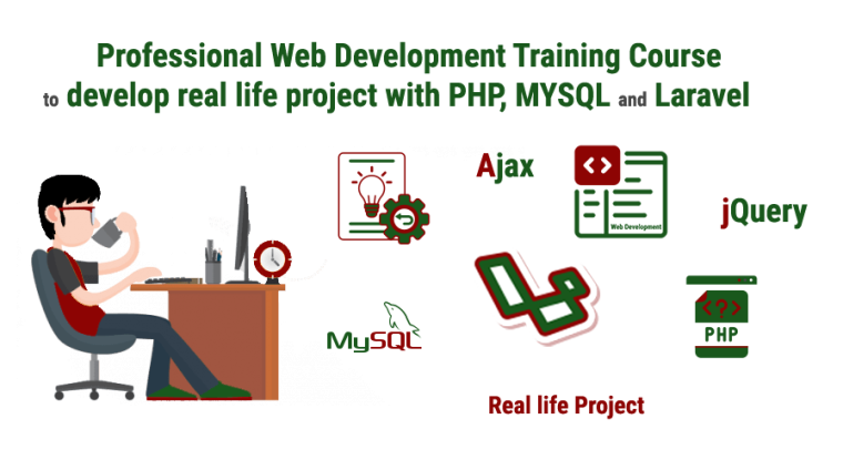 Complete web development package with learning Laravel from scratch using PHP AJAX, Vue.js, and MySQL.